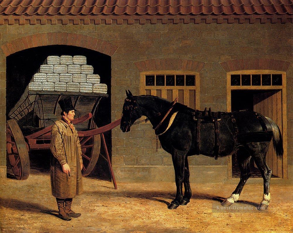 Ein Wagen Pferd Und Treiber außerhalb eines Stable Herring Snr John Frederick Pferd Ölgemälde
